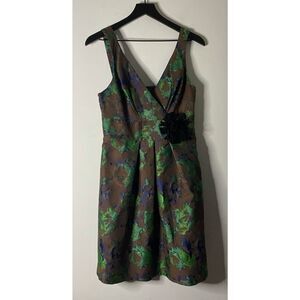 Eva Franco Sleeveless Abstract Print Cocktail Dress